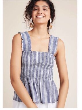 Maeve by Anthropologie Schuyler Smocked Peplum
Blouse